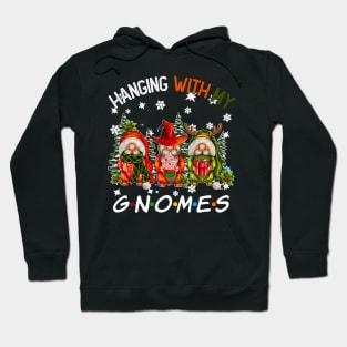 Funny Christmas Gnome Hanging With My Gnomies Family Pajamas Hoodie